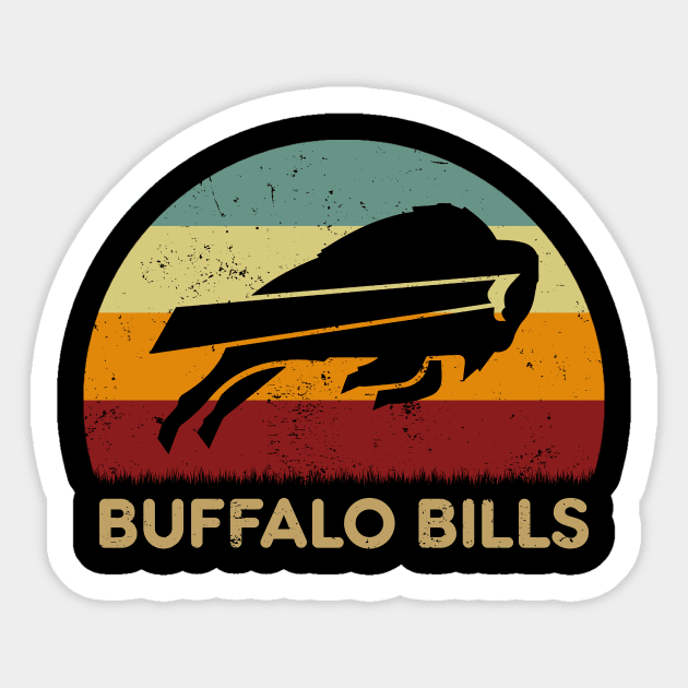 Retro Sunset - Buffalo Bills Club Sticker by GoodIdeaTees